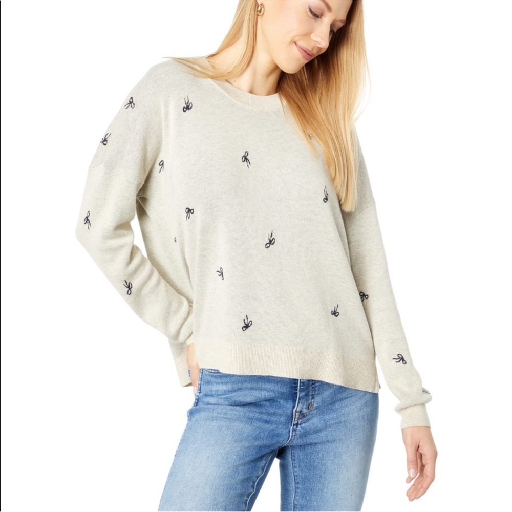 EUC Madewell bow jacquard sweater